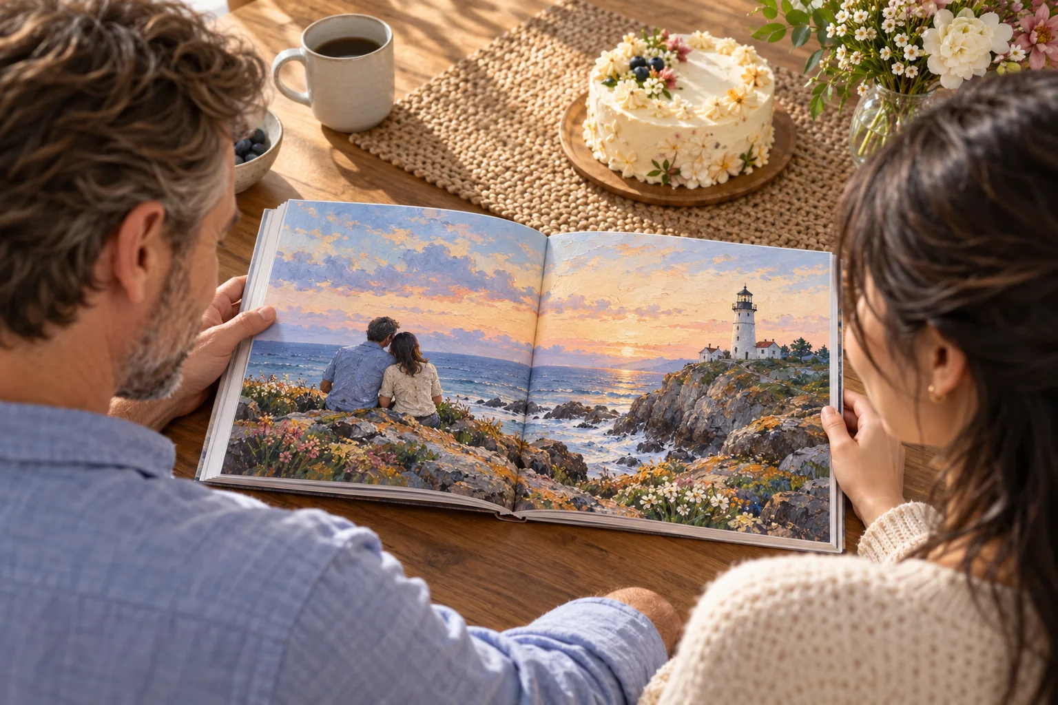 A family or couple sharing their love story