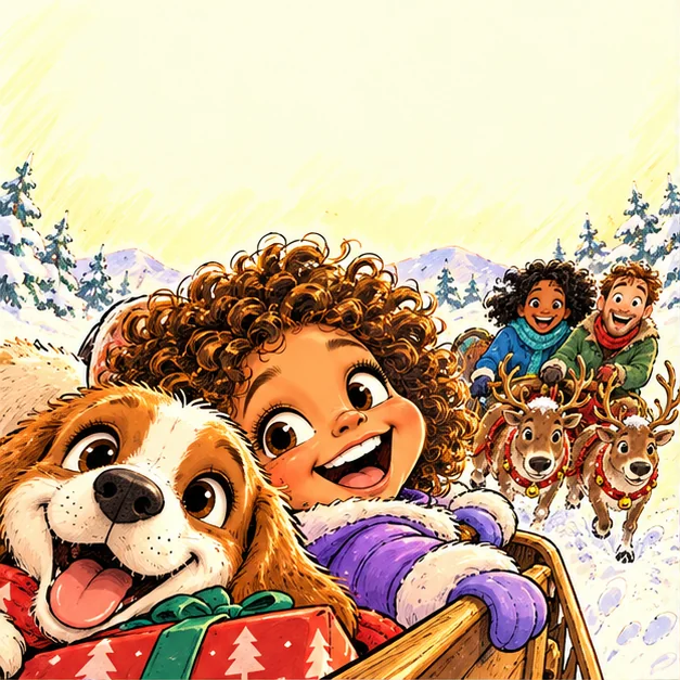 Joyful caricature illustration example